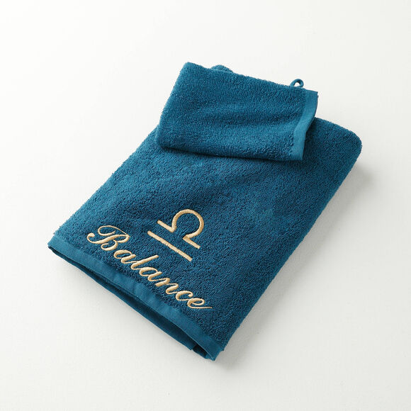 Serviettes de bain brodées Balance - 420g/m2 (bleu paon) Serviettes de bain brodées Balance - 420g/m2 (bleu paon)